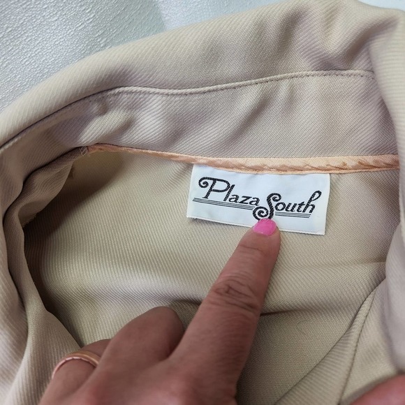 Vintage 1960s Plaza South Polyester Houndstooth Brown Dress Size Small - Picture 3 of 12